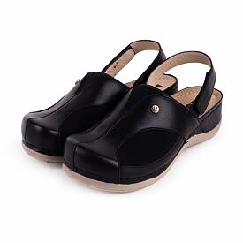 Női hallux bőr szandál Lívia, fekete
