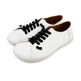 Női gumis bőr barefoot tornacipő Onyx, fehér