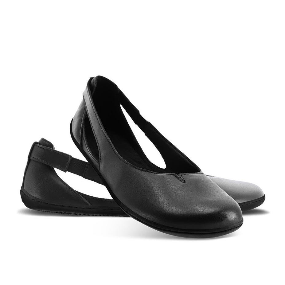 Bőr barefoot balerina cipő Bellissima, fekete