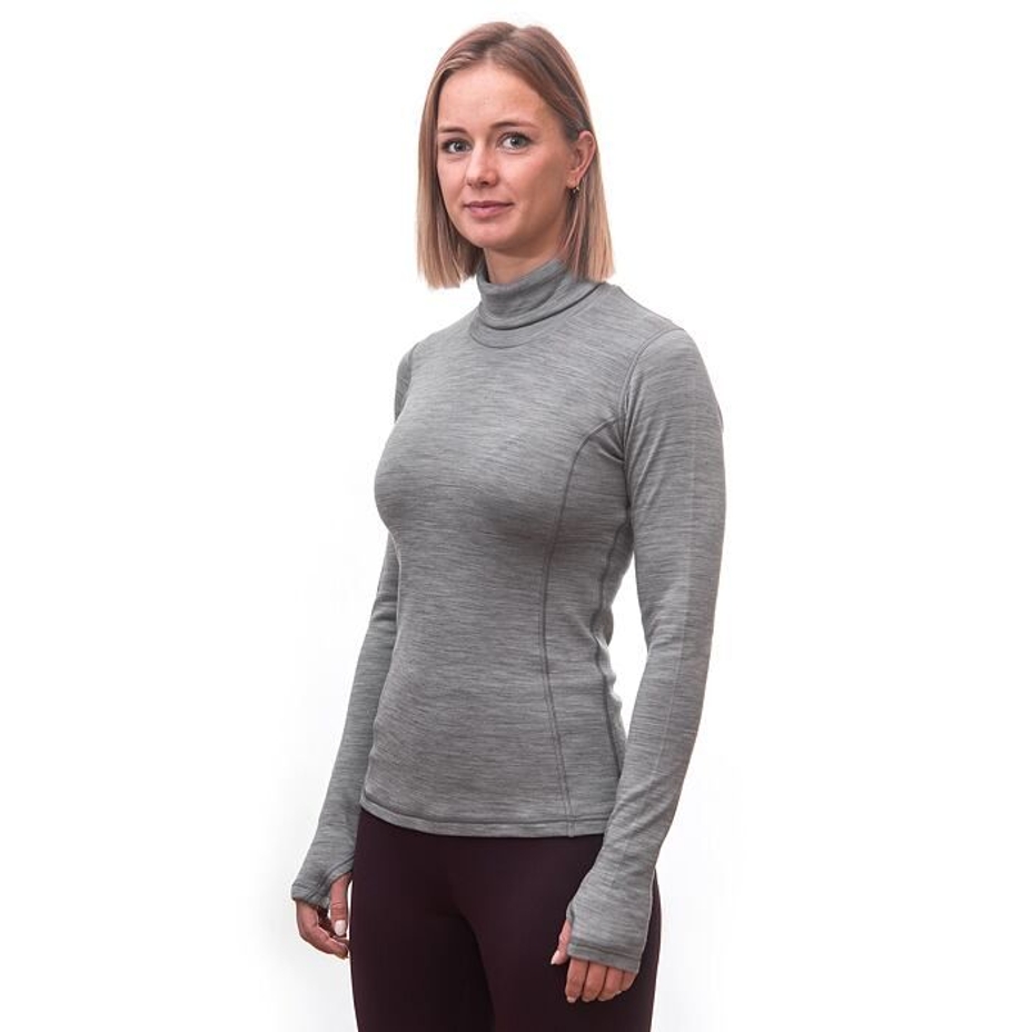 Női funkcionális póló - Sensor Merino Bold roll neck - cool gray