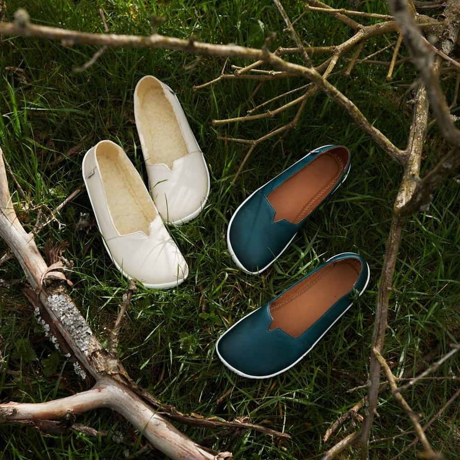 Női barefoot bőr balerina Odeta, zöld