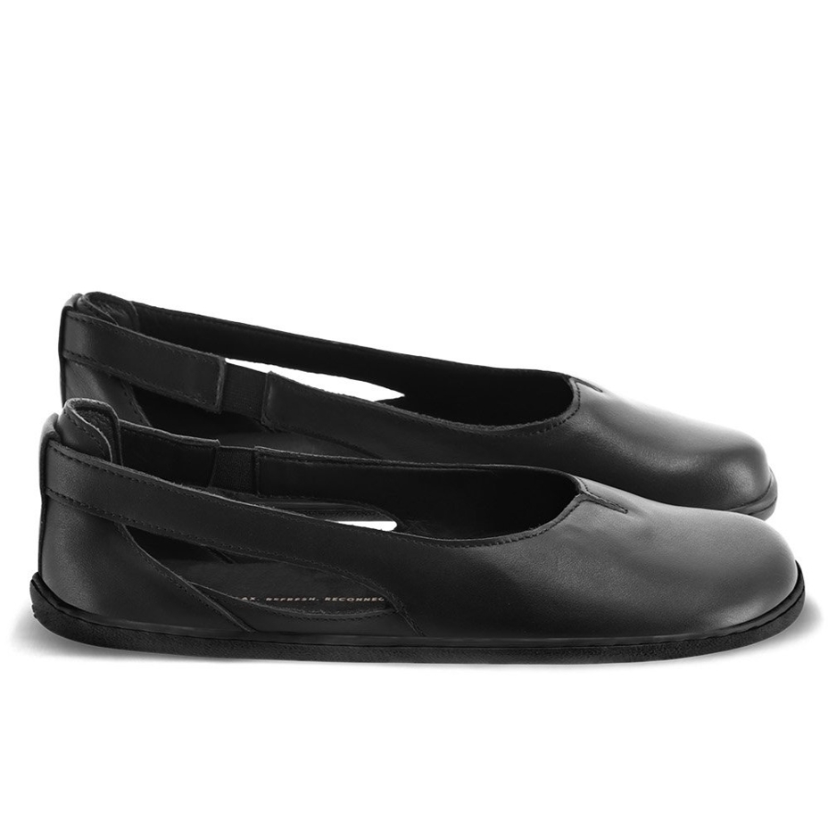 Bőr barefoot balerina cipő Bellissima, fekete