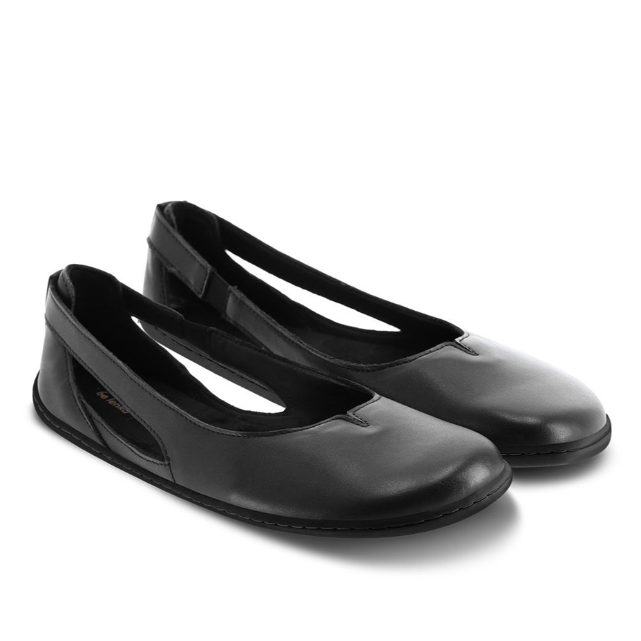 Bőr barefoot balerina cipő Bellissima, fekete