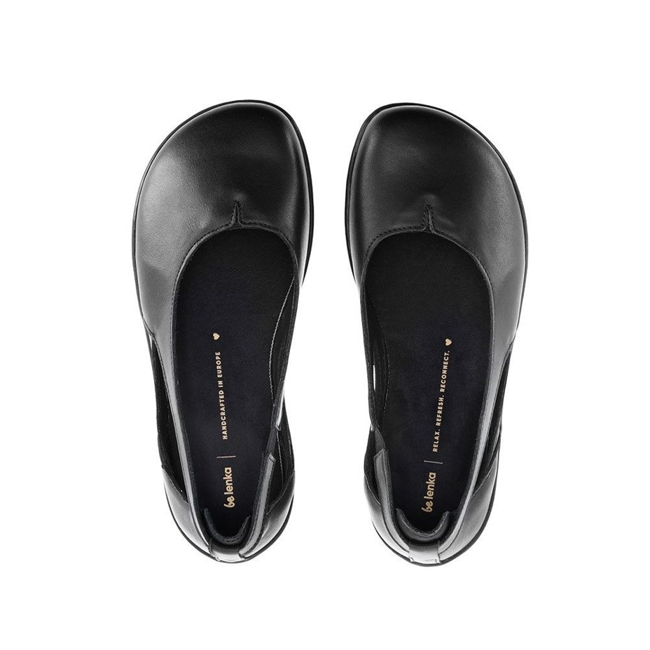 Bőr barefoot balerina cipő Bellissima, fekete