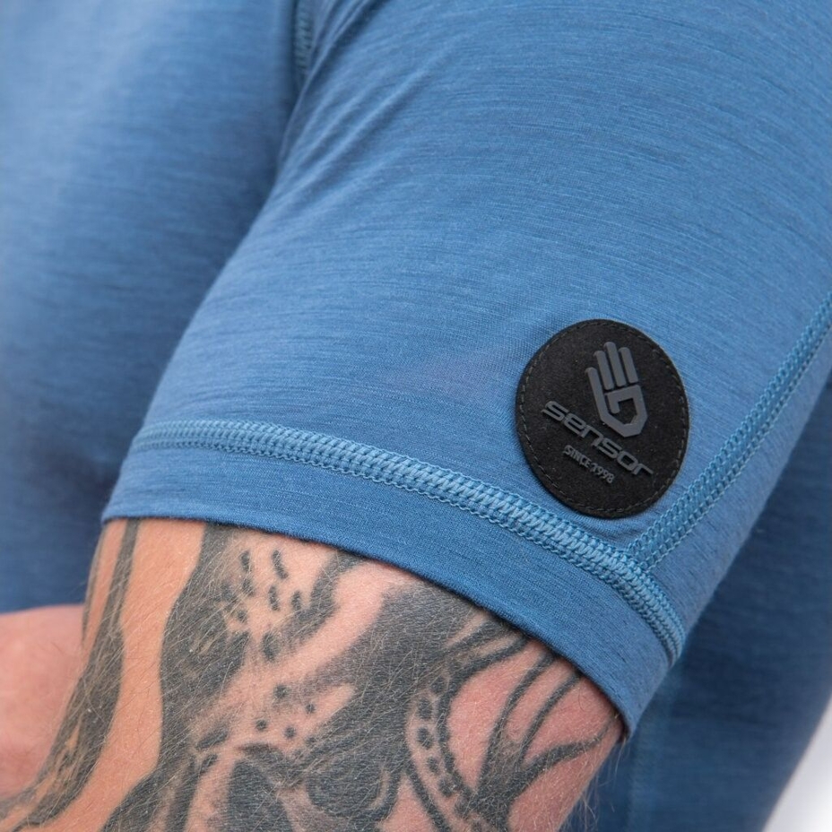 Sensor Merino Air férfi funkcionális póló riviéra kék